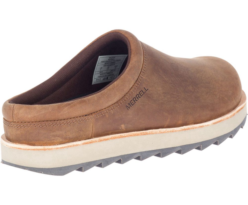 Merrell Slip Ons Męskie Brązowe - Juno Clog Skórzane - 390471-XGY